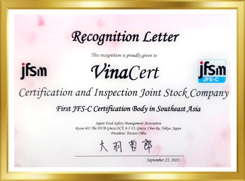 chứng nhận tiêu chuẩn quốc tế về an toàn thực phẩm JFS C