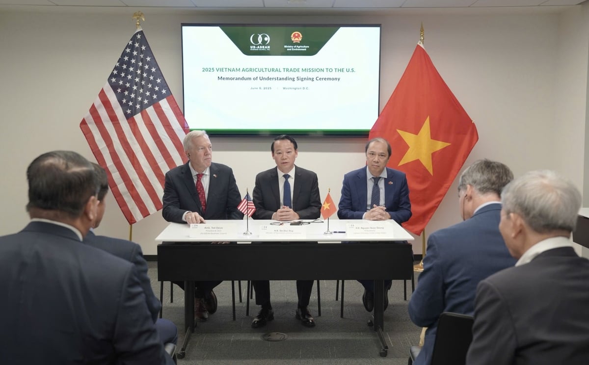 Bộ trưởng Đỗ Đức Duy chủ trì phiên thảo luận về tăng cường thương mại nông sản Việt Nam - Hoa Kỳ. Ảnh: Đoàn công tác